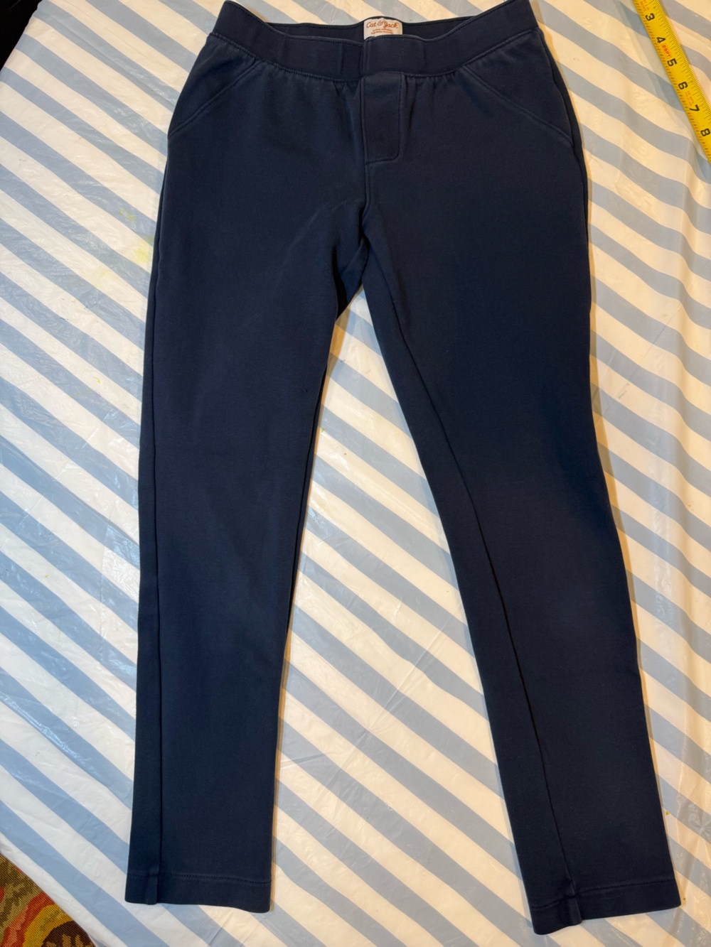 Girls cat and jack uniform Navy Blue Slim Leg Pants leggings size 14